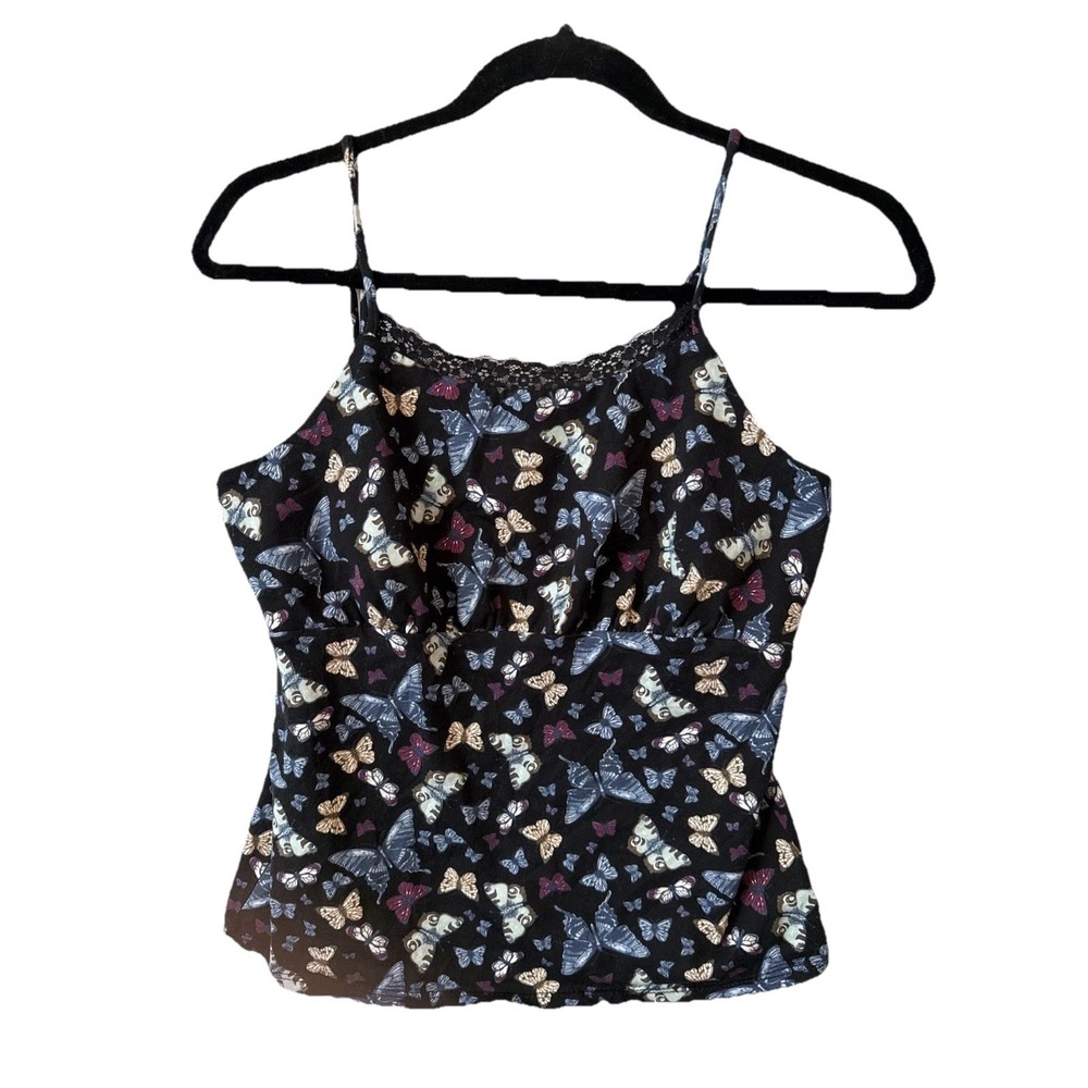 Art Class Butterfly Lace Cami Cropped Top Junior XL Y2K Boho Fairy‎ Whimsigoth